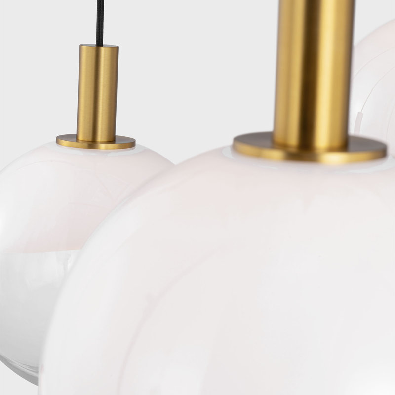 6-Light Chandelier, 6 Lights, Burnished Brass, 38.125" H x 39.75" W x 39.75" D