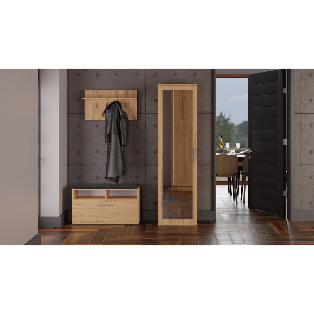 Modern Entryway Hall Tree with Wardrobe, Drawers & Coat Rack – Freestanding Hallway Storage Cabinet for Entryway, Mudroom, Bedroom & Foyer