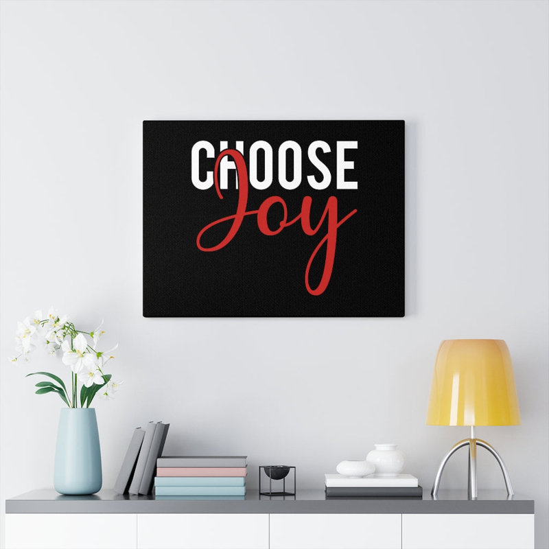 Choose Joy Red - Wrapped Canvas Print, 30cm H x 41cm W