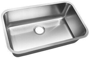 18'' L Undermount Single Bowl Stainless Steel Kitchen Sink, Silver, 9" H x 18" W x 18" L