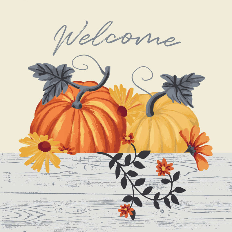 14" x 14" Outdoor Throw Pillow, White Welcome
