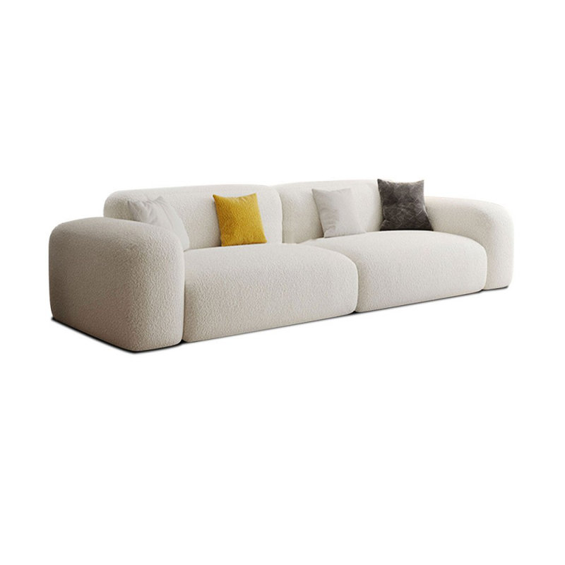 102.36" White 100% Polyester Modular Sofa cushion couch, H 28,35 po x l 94,49 po x P 39,37 po, 3