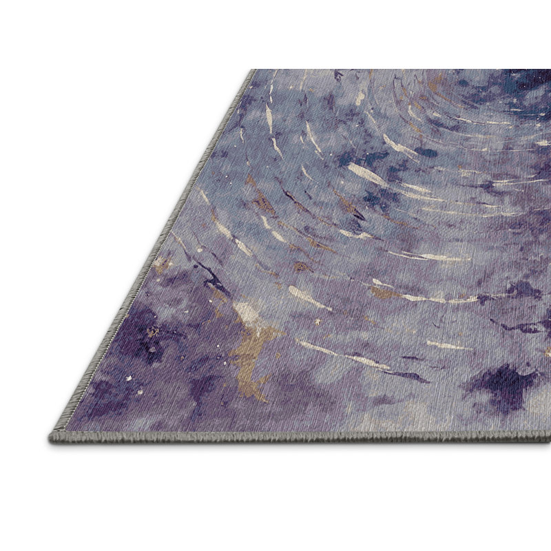 Tapis mauve lavable à la machine, Rond 4 pi