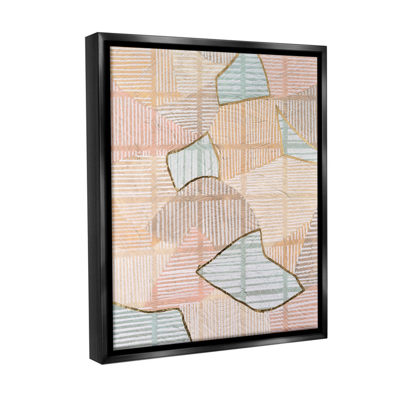 «Stripe Patterned Abstraction» par Vanna Lam sur toile, Cadre flottant noir de jais, H 31 po x l 25 po