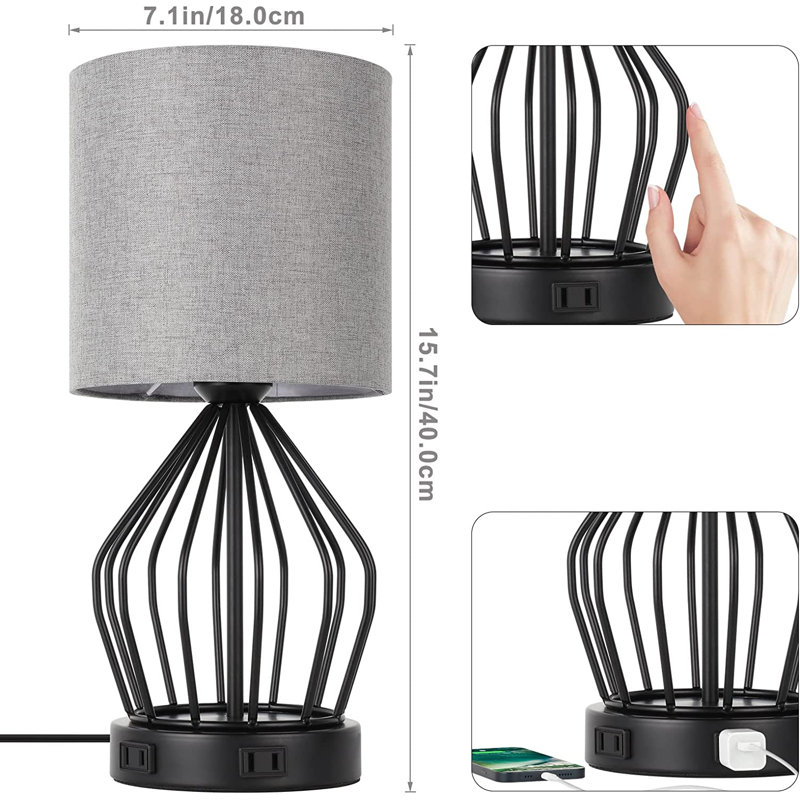 Lampe de table USB en métal Ellecourt