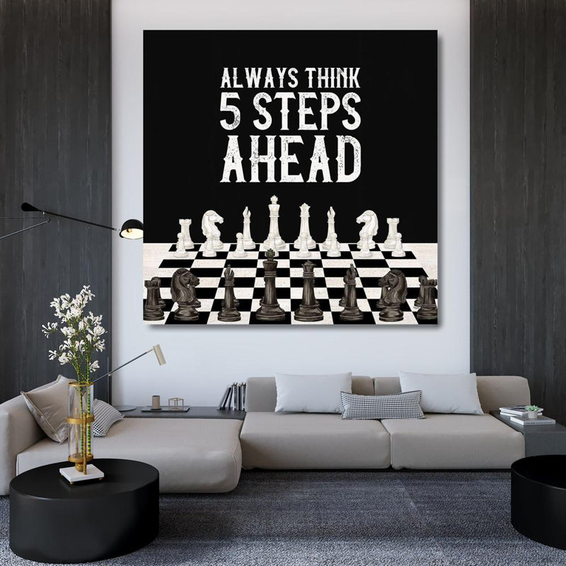 Art sur toile tendue Red Barrel Studio®, Tara Gallery, "Rather be jouer aux échecs", H 36 po x l 36 po