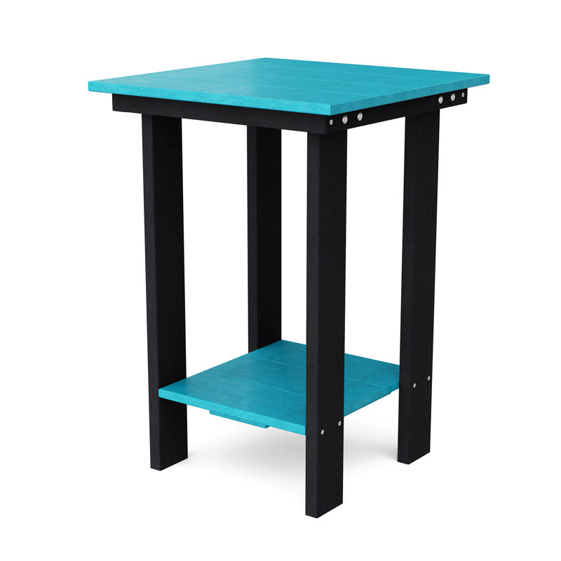 Contemporary Balcony Table, Aruba Blue/Black