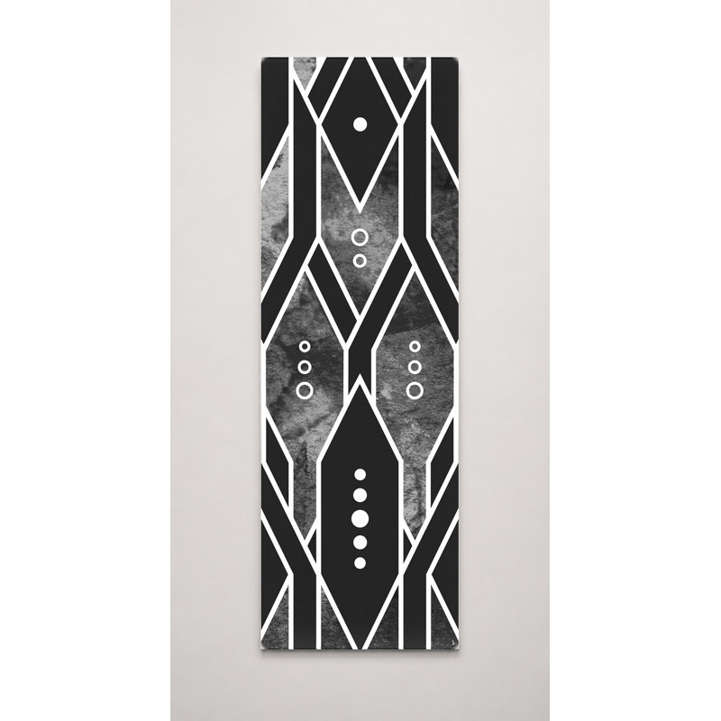 Motif géométrique noir et blanc sur toile, 10" W x 30" H