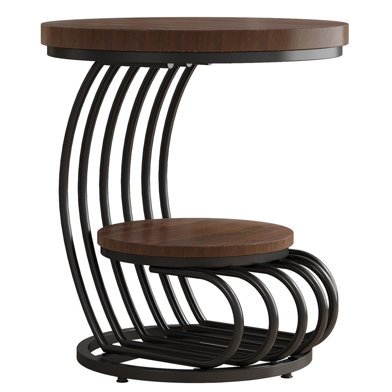 Petite table basse avec table de bout et table d'appoint, Brun