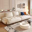 Canapé modulaire en cuir véritable blanc crème