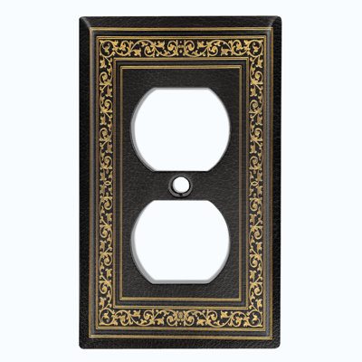 Patterned 1 - Gang Duplex Outlet Standard Wall Plate