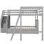 Lit double superposé en forme de L complet. Rangement à 3 tiroirs. Fabrication en bois massif. Coffre-fort avec garde-corps. Dimension. Assemblage requis tiroirs et escalier. Structure solide.-1952891786