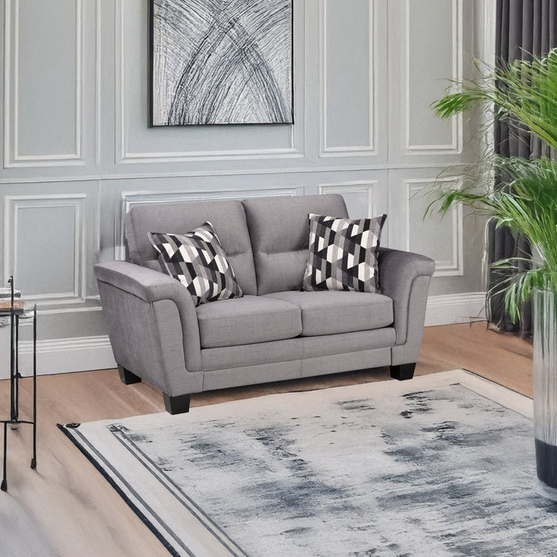 Canapé en tissu Beeston, gris, Gris, H 40 po x l 66 po x P 35 po, 2