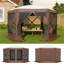 Tente d'auvent 13x13FT à une pression avec filet et 6 panneaux, vert armée, brun-132004290