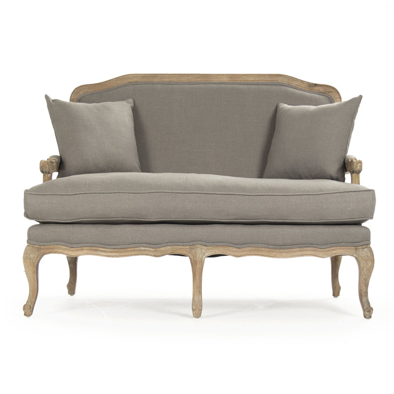Emelie Settee, Gray Linen