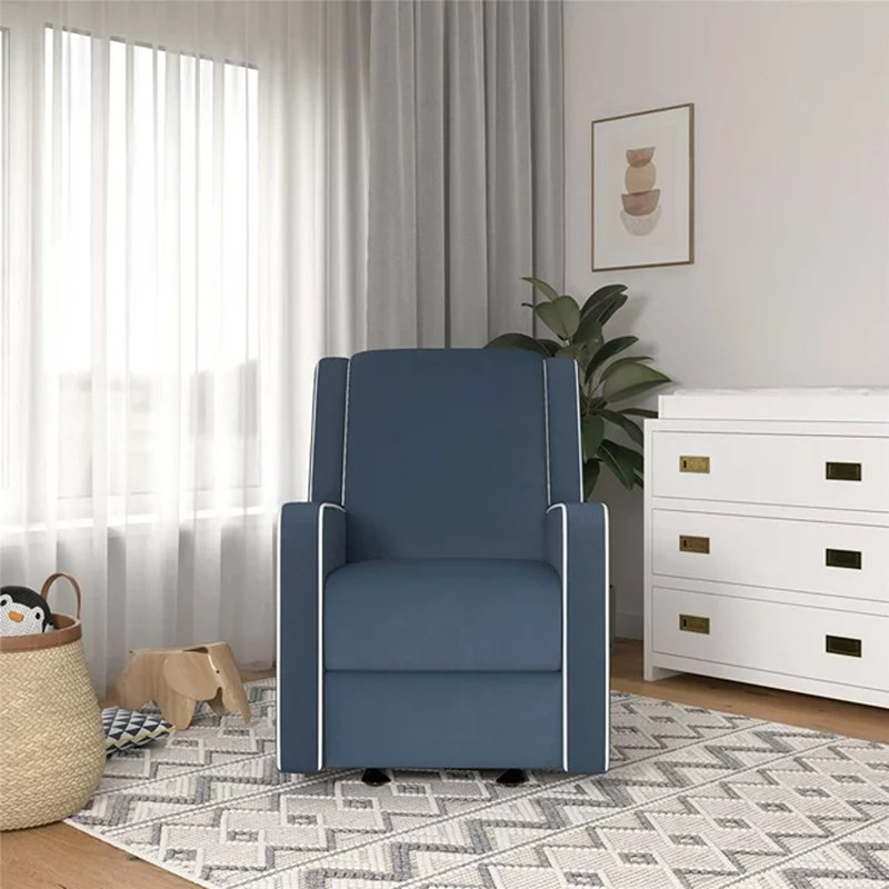 Fauteuil oscillant inclinable Sophie, Lin bleu marine