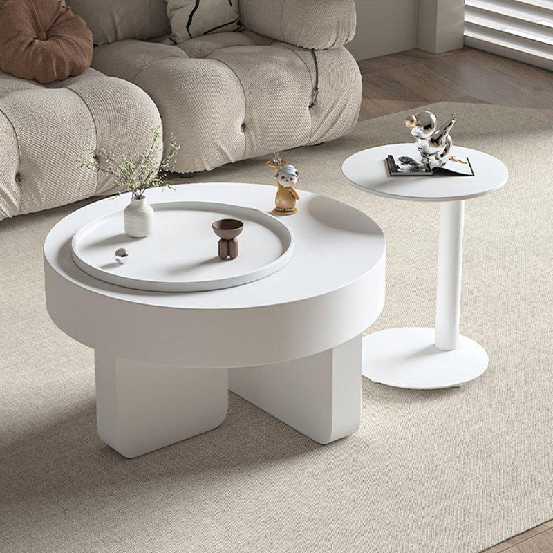 Table basse moderne de style crème, H 15,74 po x L 27,55 po x l 27,55 po