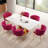 Rectangle Pedestal Dining Set with Woven Dining Chair-606131352-606131358