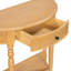 Console rustique demi-lune avec tiroir et tablette-1841738947