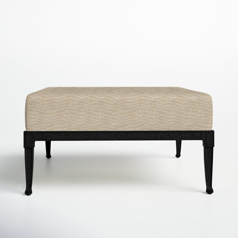 Wiltshire Outdoor Ottoman, Canvas Navy Sunbrella® Canvas, Textured Black