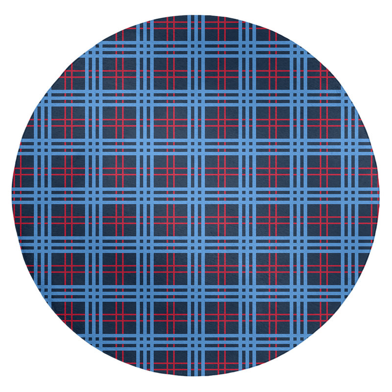 Plaid Indoor Rug, Round 5'