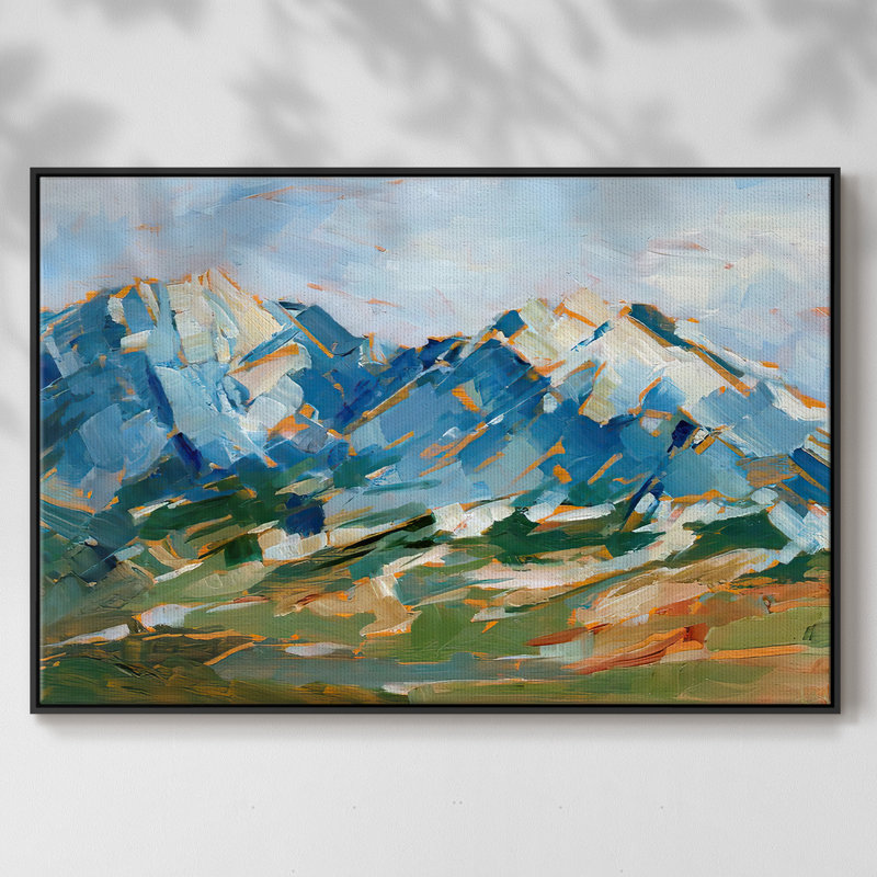 " Blue Mountain Peaks I ", 17" H x 25" W x 2" D, Black