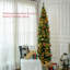 Sapin de Noël artificiel mince de 8 pi de hauteur avec 300 lumières DEL chaudes et 618 pointes pour la décoration de Noël-1913605698