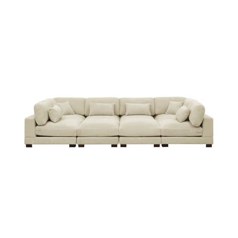 Chrisley Modular Corduroy Sectional, Cream Corduroy