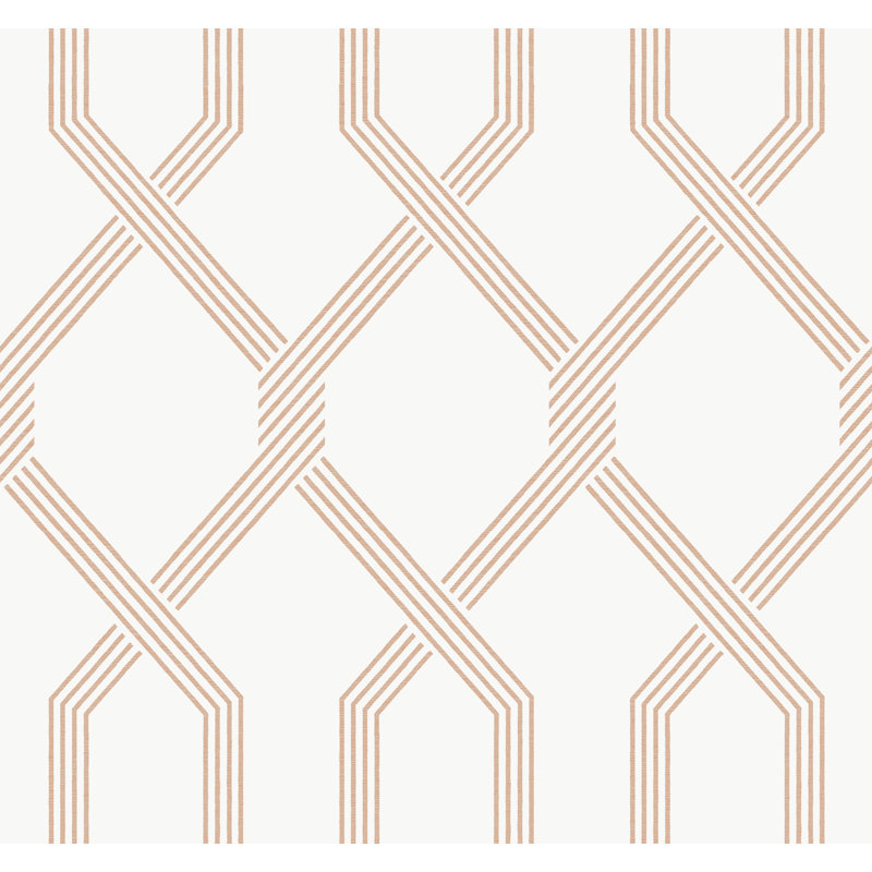 Palisade Geometric Wallpaper Double Roll, Coral
