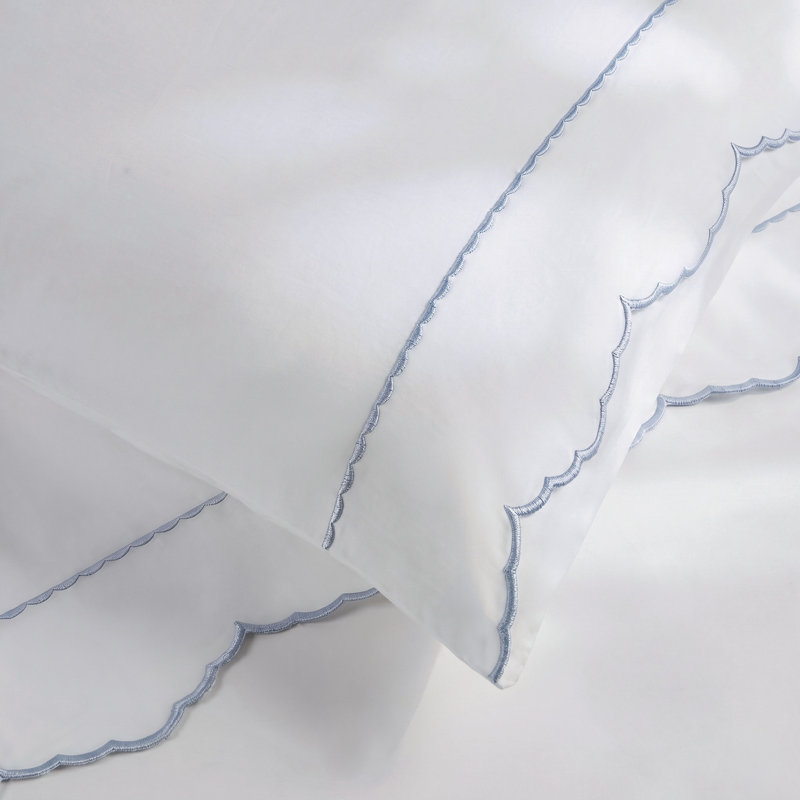 Ensemble de draps en coton 4 pièces Brielle, Grand lit, Bleu