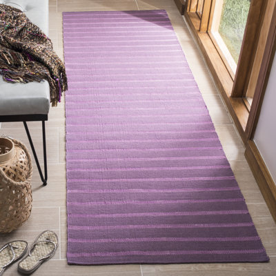 Rodgers Handwoven Flatweave Wool Purple Area Rug