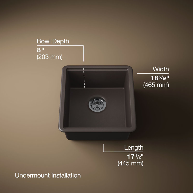 Billings Undermount Bar Sink, Brown