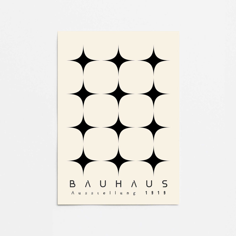 Impression minimaliste d'étoiles minimalistes du Bauhaus, H 36 po x l 24 po