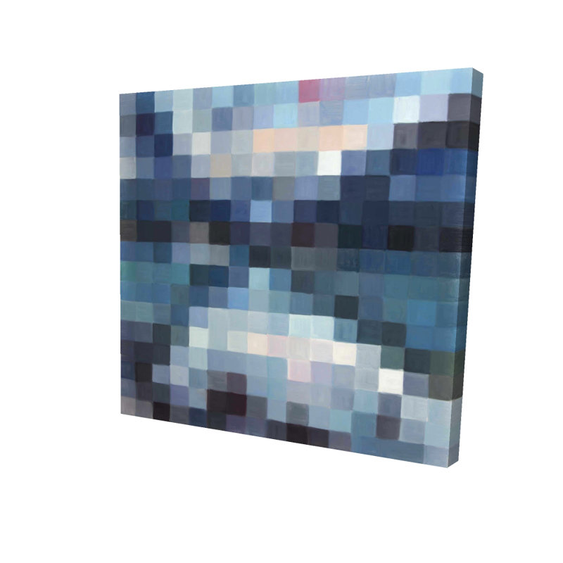 Pixelated Mountainous Landscape Canvas - Divers décor de chambre à coucher, H 36 po x l 36 po