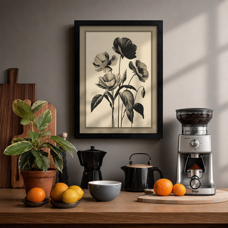 Specimen Study Botanical - Framed Print, A1 - 84.1 x 59.4 cm, Black