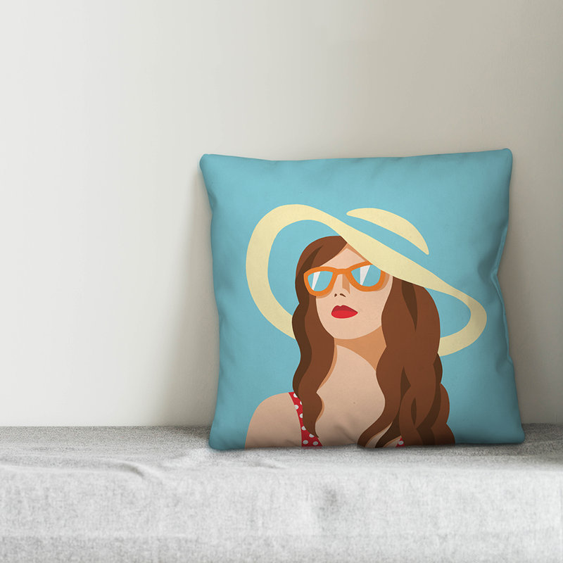 Outdoor Throw Pillow, Polyester/Polyfill, 18" H x 18" W