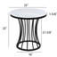 3 tables de cocktail modernes de luxe, tables rondes en faux marbre avec bases de cage contemporaines, 1 table basse et 2 tables de bout de style cage de 3 pièces