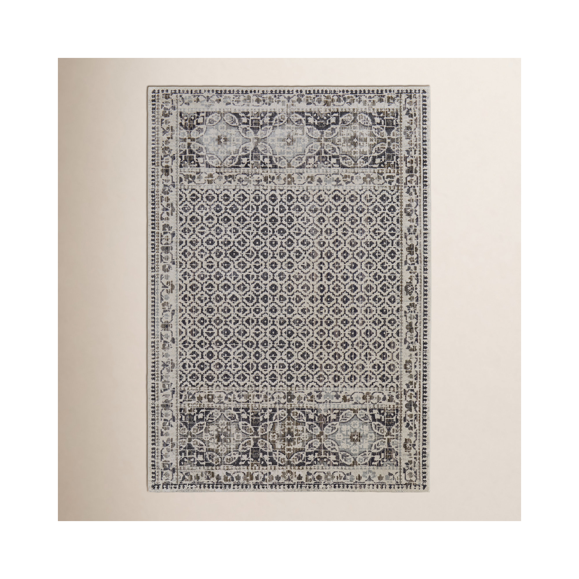 Chander Black/Ivory Rug, Rectangle 6'7" x 9'6"