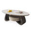 Table basse ovale en bois fritté gris-1401975428