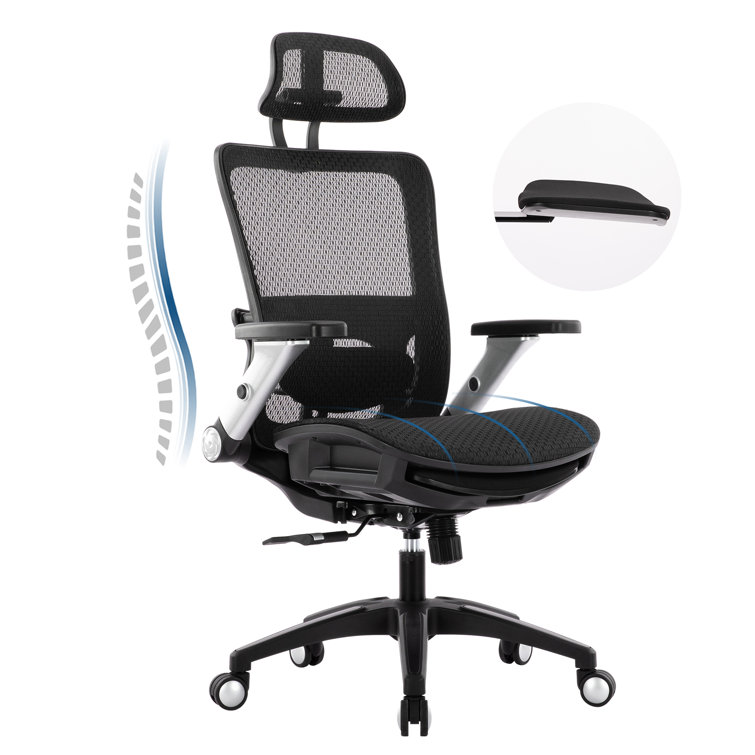 OFFICE FACTOR Ergonomic Blue Mesh Chair Lumbar Support Extra