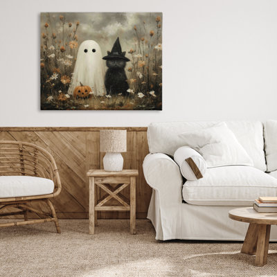 Toile fantôme et chat noir, design par Arlington Prints
