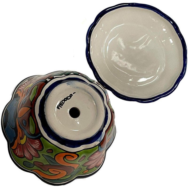 TalaMex Small-Sized Petunia Mexican Colors Talavera Ceramic Garden Pot