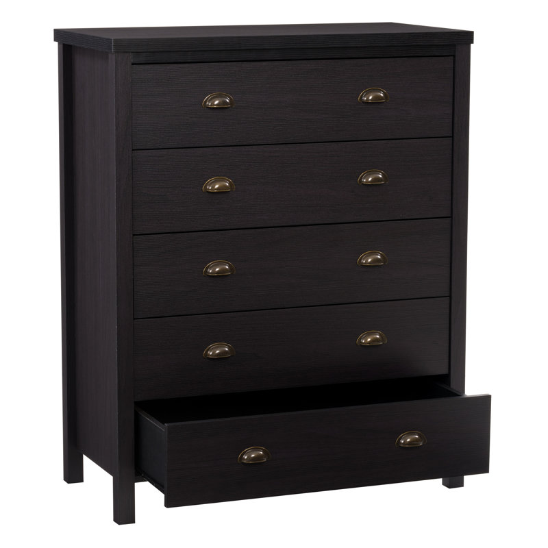 Humberto 35.5" W 5 Drawer Dresser, Black