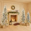 Ensemble d'arbre de Noël artificiel enneigé 3 lumières avec 3 lumières, 4 pi 5 pi 6 pi, décoration de Noël