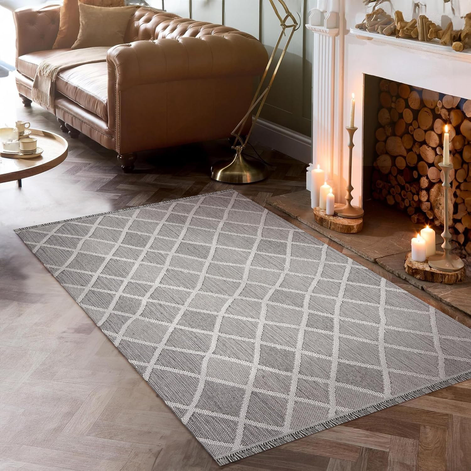 THE RUGS Living Room Rug - Shaggy Soft And Elegant Carpets For The Bedrooms And Kitchen, Easy To Clean, Many Different Sizes (120x120 Cm, Dark Grey - View #4