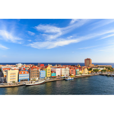 Houses On The Dutch Island Of Curacao - Wrapped Canvas Print