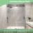 43"-48" W x 76" H Single Sliding Frameless Shower Door in Matte Black with 1/4" (6mm) Clear Tempered Glass, Aluminum Frame