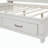 Wooden Daybed with 3 Storage Drawers, Upper Soft Board, shelf, and a set of Sockets and USB Ports-97691163-97691162
