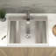 Lavabo de salle de bain en acier inoxydable 21 po x 17 po avec bonde escamotable et surface élégante résistante