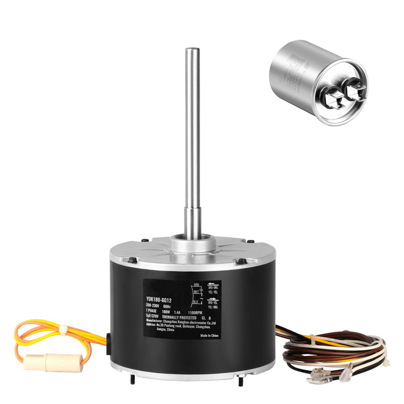 Remplacement du moteur de ventilateur 1/4 HP HP - Compatible 5KCP39EGS070S, moteur à courant alternatif réversible à 1100 tr / min avec condensateur antidéflagrant pour systèmes CVC
